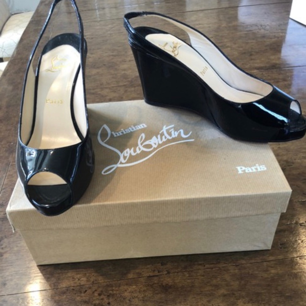 Christian Louboutin Patent Zeppa Wedges